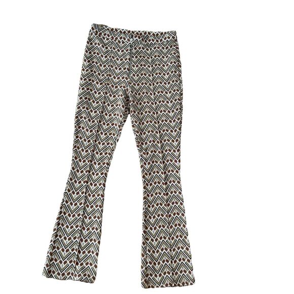Zara Spaulding Collab Geometric Print Zip Up Trouser Medium - Picture 1 of 3